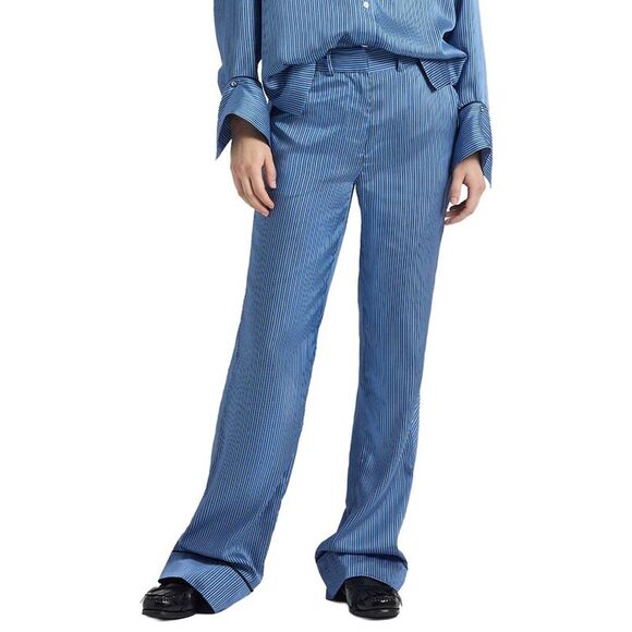 Derek Lam Womens10 Crosby Demetria Boarder Stripe Satin Twill Trouser